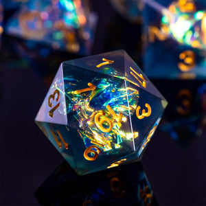DND Dice Set Handmade 7 Accessories Sharp Edge Dice for Dungeons and Dragons TTRPG Games, Multi-Sided RPG Polyhedral Resin Sharp