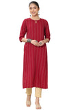 Libas Women'S Viscose Rayon Straight Kurtas (29346O_Red_Xxl)