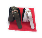 Generic Oversize Plussize White And Millatry Green Denim Belts Combo