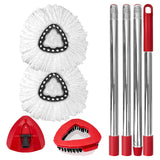 Spin Mop Replacement Set for EasyWring 1Tank, 2 Heads, Handle, Base, Brush