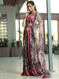 Libas Women'S Poly Chiffon Saree (16166_Mauve)
