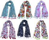 Fusfus WomenS Printed Chiffon Scarves And Stoles, Free Size(Multicolour, Fs1886) Pack Of 6 (Multicolor2)