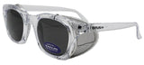 TITUS G12 Retro Style Safety Glasses Soft Folding Stainless Steel Mesh OR Color Matched Side Shield (Transparent Frame/Smoke Len