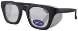 TITUS G12 Retro Style Safety Glasses Soft Folding Stainless Steel Mesh OR Color Matched Side Shield (Black Frame/Magnifier 1.5x 