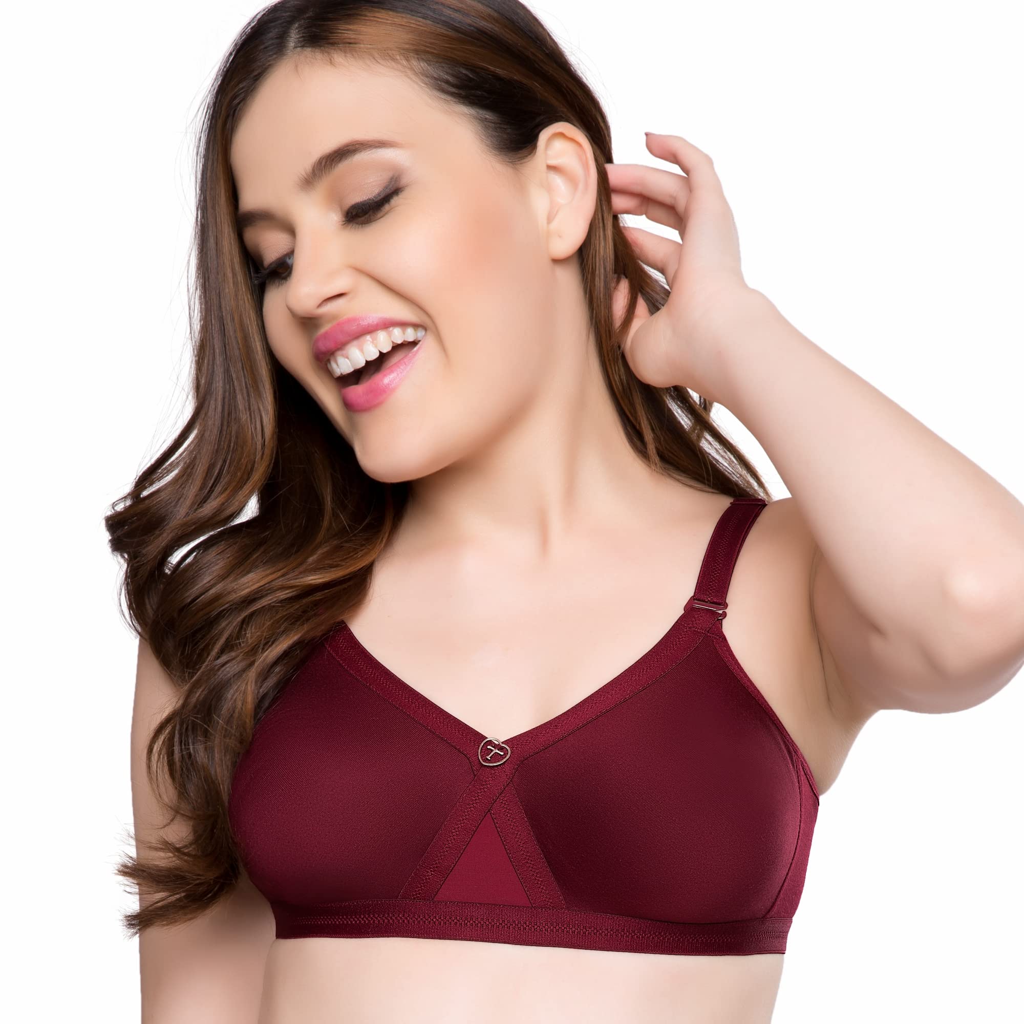 Trylo Pinky Strapless 40 Marun D - Cup,MARUN,40,B09SHB49KF