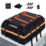Kingfun Rooftop Cargo Carrier - Waterproof 20 Cubic Feet Car Roof Bag for All Vechicles with/Without Racks, Includes Anti-Slip M