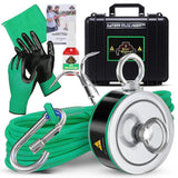2000LBs Complete Magnet Fishing Kit | Double Sided Fishing Magnet Kit with Case | Includes Strong Neodymium N52 Magnets, Durable
