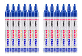 Blue Paint Markers, 12 Pack Oil-Based Waterproof Quick Dry Permanent Paint Pen Set for Rocks Painting, Wood, Fabric, Plastic, Ca
