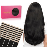 Wennalife Tape in Hair Extensions Human Hair,40pcs 120g 26 inch Natural Black Hair Extensions Real Human Hair Straight Tape in E
