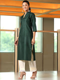 Libas Women'S Silk Regular Kurta (29272_Green Green M