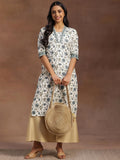 Libas Women'S Cotton Printed Straight Kurta (29053R_Off White Off White M