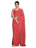 Womanista Womens Printed Georgette Ready to Wear Saree (TI_3360_Red)