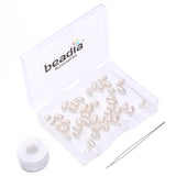 BEADIA Natural Pearl Beads Rice 4-5mm White Freshwater Cultured Loose Gemstone Beads for DIY Jewelry Making 13.8''/Strand HQ