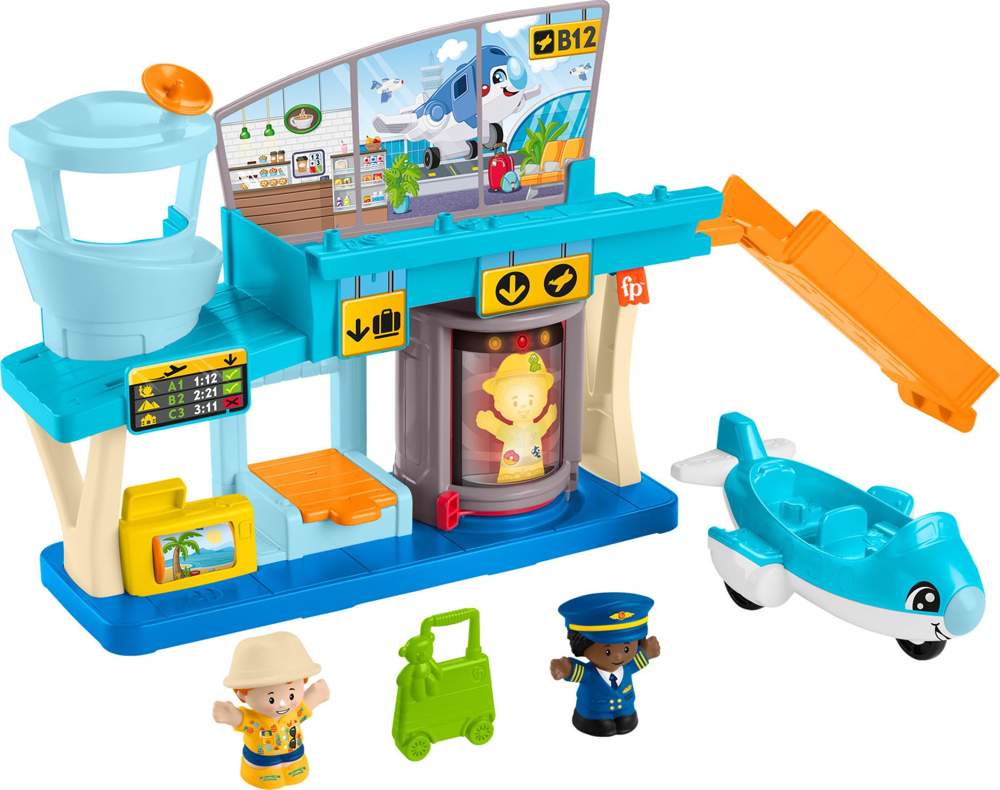 Fisher-Price Little People Toddler Toys Everyday Adventures Airport Playset With Airplane For Preschool Pretend Play Ages 1+ Yea