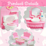 20 Pieces Doll House Furniture and Accessories Set Dollhouse Furniture Set Mini Dollhouse Furniture 1 12 Scale Bedroom Living Ro