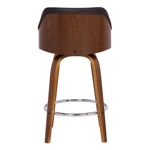 Alec Faux Leather Swivel Barstool, 30 Bar Height, Brown