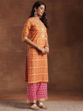 Libas Women'S Pure Cotton Printed Kurta Sets (366180R_Orange_M)