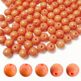 PAMIR TONG 400pcs 8mm Orange Red Round Glass Beads for Bracelet Pretty Smooth Loose Beads for Necklace-Earring-Jewelry Making-Ho