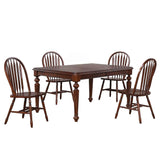 Sunset Trading Andrews 5 Piece 76 Rectangular Extendable Butterfly Leaf Chestnut Brown | Seats 8 Dining Room Sets, Two Size Exte
