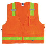 Ergodyne GloWear 8250ZHG Class2 HiGloss Surveyors Safety Vest, Orange, 2XL/3XL