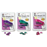 Charles Leonard, Inc Mini Staplers 6 Pack 1,000 Staples each, Colors Vary