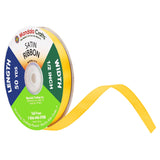 Mandala Crafts Yellow Satin Ribbon for Crafts - 50 Yards 1/2 Inch Wide Fabric Ribbons for Gift Wrapping, Flower Bouquets, Hair B