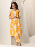 Libas Womens Printed Silk Blend Straight Kurta With Salwar