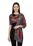Muffly Women Stole Elegant Printed Stoles Abstract Floral Printed Silk Soft Lightweight Women Wrap Stole 80 X 28 Inches (Grey)