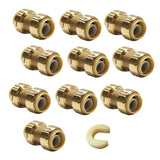 (Pack of 10) EFIELD 1/2 Inch Straight Coupling Push-Fit Fitting to Connect Pex, Copper, CPVC with a Disconnect Tool