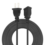2 Prong Polarized Black Extension Cord 16 feet Thin Power Cable Male to Female for Indoor/Home Use, Slim Design 625W,5A (1Pack)