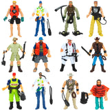 ONEST 12 Pieces Explorer Action Figures Explorer Toys 4 Action Figures with Hats & Accessories for Teens Party Decoration