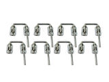 QCAA Sliding Door Loop Lock, Child Safe & Home Security, for Patio French Door, 2, Satin Nickel, 8 Pack, Made in Taiwan