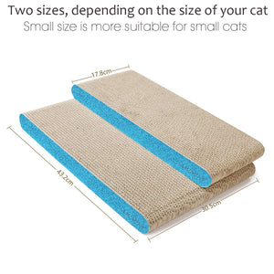 AMZNOVA Durable Flat Cardboard Cat Scratcher, Colors Series, Wide, Glitter Blue