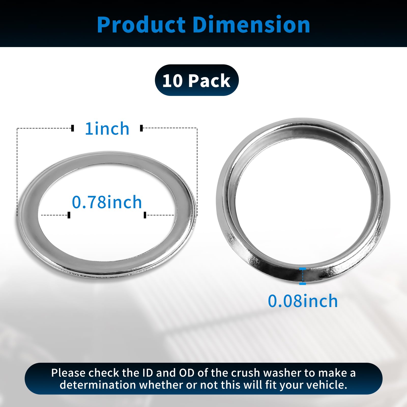 10 Pcs M16 Oil Drain Plug Gaskets Crush Washers Seals Rings Fits for Subaru Outback Legacy Impreza Forester BRZ XV Crosstrek, Re