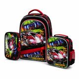 Echo Boomers 3 in 1 Racing Car School Backpack Set for Boys | Kids Bag with Lunch Bag & Pencil Case