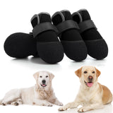 DOGOYS Dog Shoes, Outdoor Dog Boots Non-Slip Waterproof Dog Booties for Medium to Large Dogs 4Pcs for Winter Snowy Day, Summer H