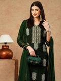 Anni Designer Women'S Cotton Blend Straight Printed Kurta With Pant & Dupatta (Carla Green-Nw_L_Green_Large),Green,L,,,