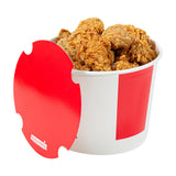 Restaurantware Fried Chicken Container 100 Count 85 oz Polyethylene-Coated Paper Take Out Chicken Bucket Greaseproof Family Meal