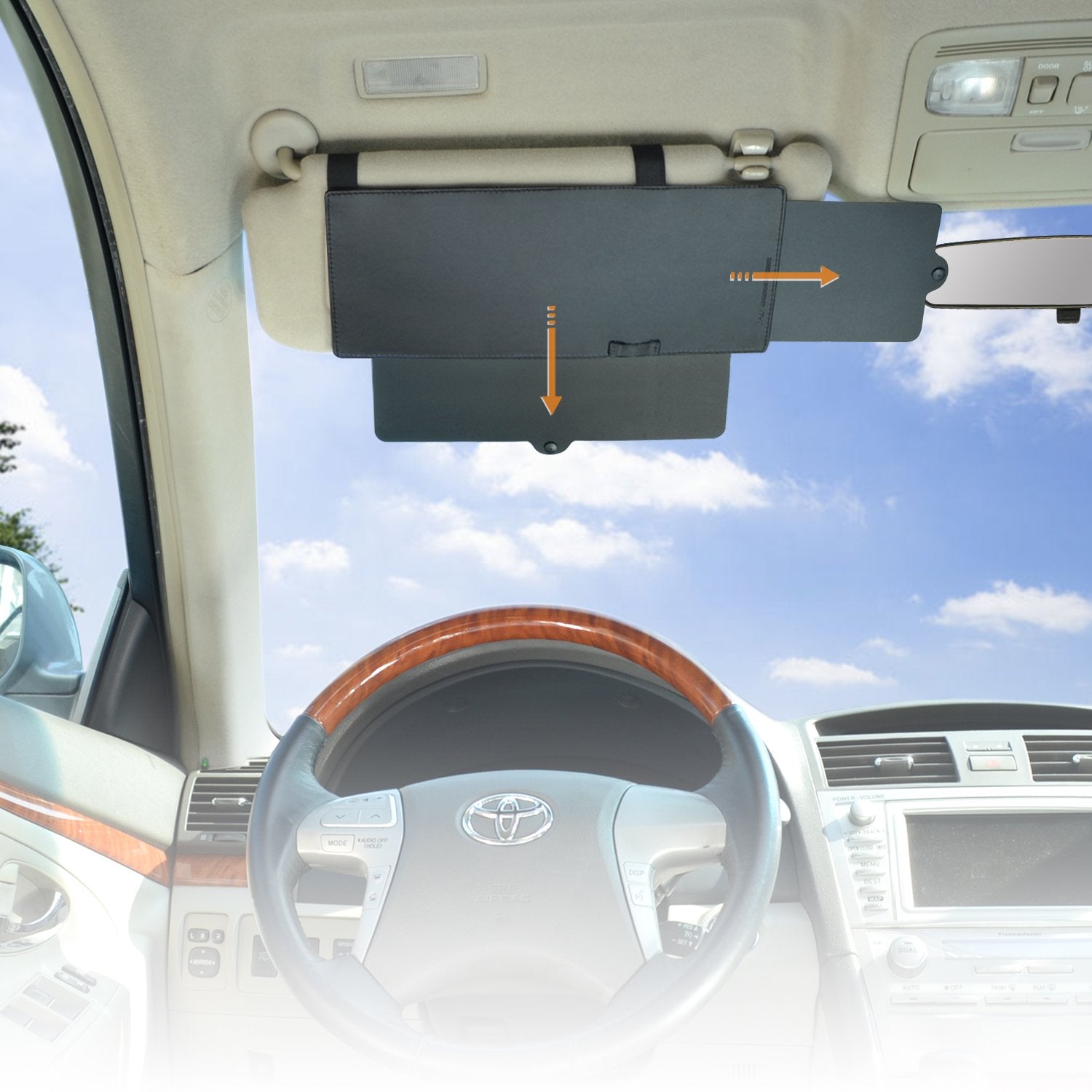WANPOOL Car Visor Anti-Glare Sunshade Extender for Front Seat Driver or Passenger - 1 Piece