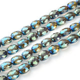 250pcs Czech 16mm Large Faceted Flat Oval Crystal Glass Beads Spacer Bulk Peridot Shimmer