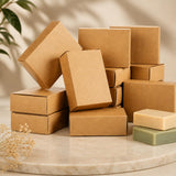 Festiko Kraft Gift Boxes for Gifting, Packaging & Small Business Presentation, 3.8 x 2.8 x 1.2 Inch, Foldable Gift Box Premium
