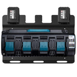 Riuog Wall Mount for Makita Battery Holders and DC18SF Chargers Wall Mount, Stable for 4 Piece Battery Holder 18V 14.4V and Char