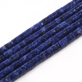 NITOPUPU 150Pcs 4 2mm Natural Lapis Lazuli Spacer Stone Beads for Jewelry Making Supplies, Loose Semi Flat Round Gemstone Tube 