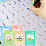 5 PCS Grooved Writing Books for Kids Children Reusable Magic Practice Copy Book Writing Workbook Magic Ink Copy Books for Presch