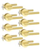 Asidrama 8 Pack Passage Brushed Gold Door Handles, Door Lever with Door Knobs Indoor for Bedroom or Bathroom, Heavy Duty Door Ha