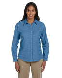 Harriton Ladies 6.5 oz. LongSleeve Denim Shirt M LIGHT DENIM