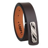 Loopa MenS Formal Genuine Leather Belt Adjustable Pin Buckle Brown Color Belt (Brown, 28)