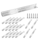 Redunest L Bracket, Heavy Duty Corner Brace, 20 Pack 12.8 Metal Shelf Bracket Angle Bracket for Shelves, Polished Silver Stainle