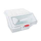 Rubbermaid Commercial ProSave ShelfStorage Ingredient Bin with Scoop, Plastic, Stackable, 40Cup Capacity, White, FG9G6000WHT
