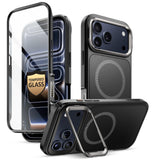 i-Blason for iPhone 17 Pro Max Case MagSafe with Stand [9H+ Tempered Glass Screen Protector] [Camera Control Button Cover] Milit